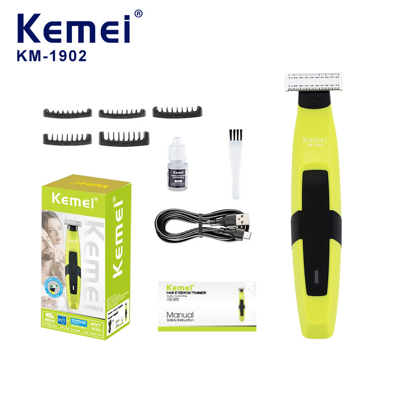 Afeitadora eléctrica Kemei KM-1902 para hombre, afeitadora de cuerpo completo con cabezal de cuchilla flotante, depiladora lavable para zonas íntimas. image 1