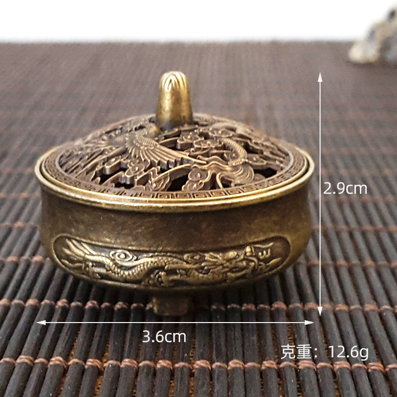 뾰족한 용과 봉황 작은 향로