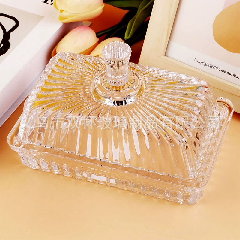 Transparent rectangular glass storage system, oil