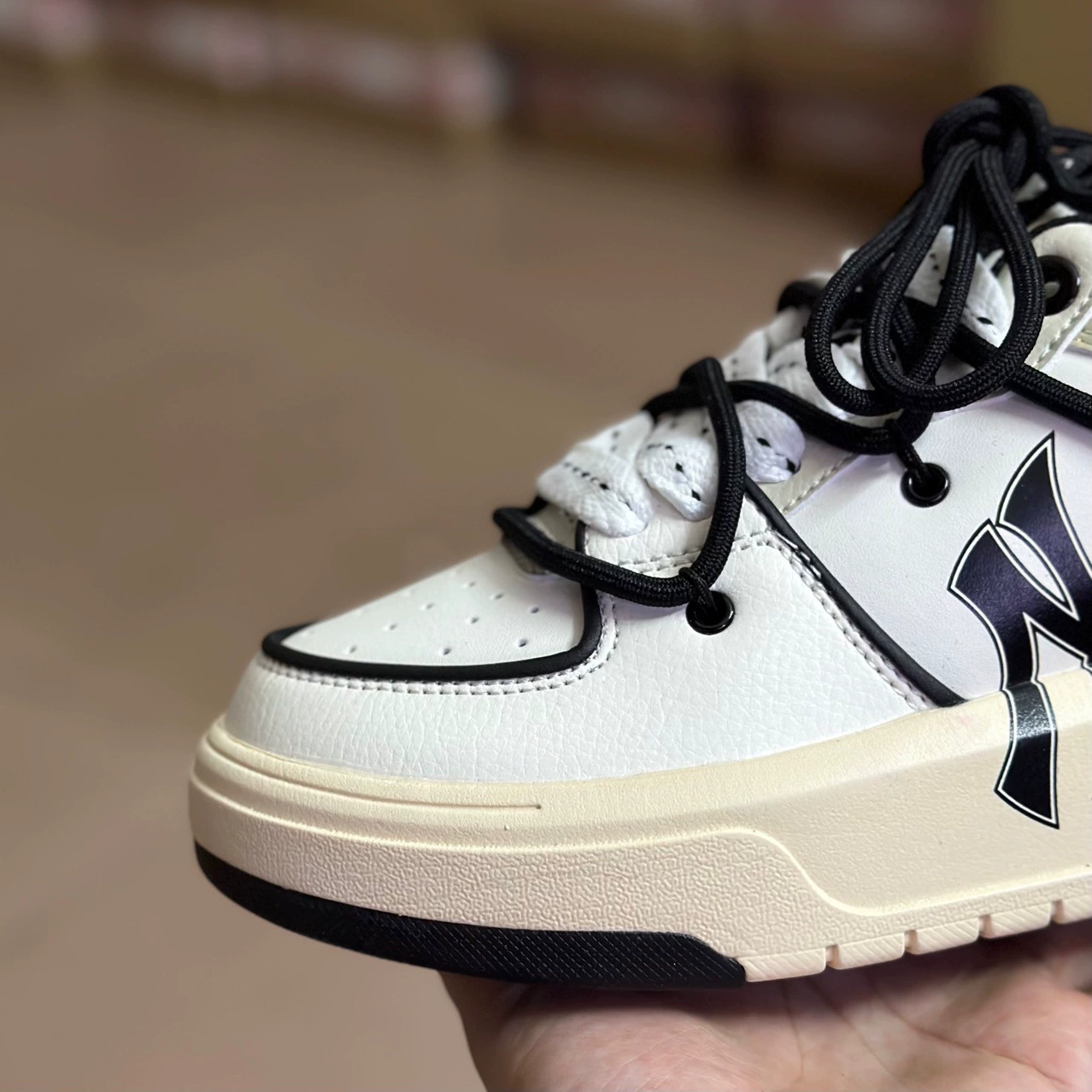 Footwear, shoelaces, quality sneakers platform, gradient