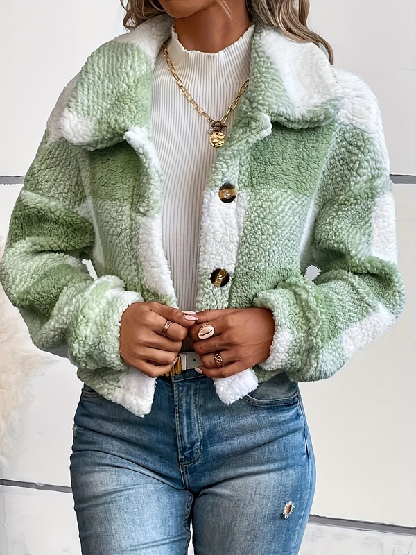 D 58004 Double Sided Plush Women's Jacket 双面毛绒夹克