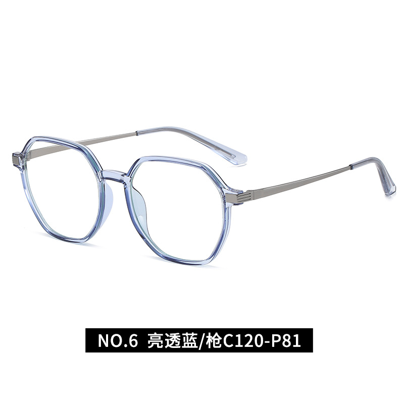 Nuevo gafas de luz anti-azul TR2330 Internet celebridad moda poligonal gafas planas hombres y mujeres miopía gafas marco al por mayor