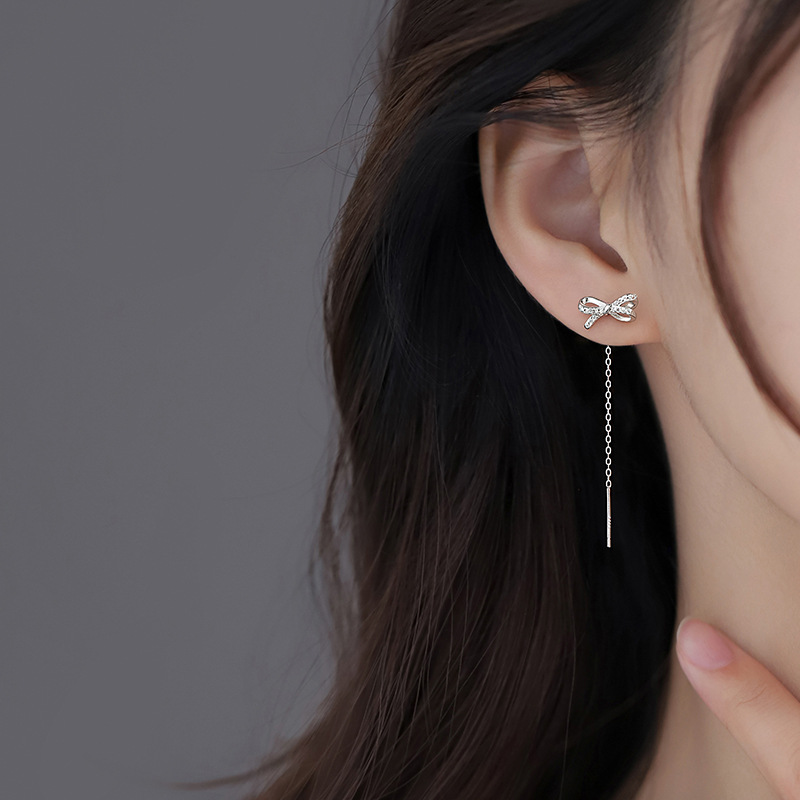 925 arco de plata esterlina nicho ligero lujo coreano pendientes 2024 nuevos pernos de moda orejas para mujeres image 1