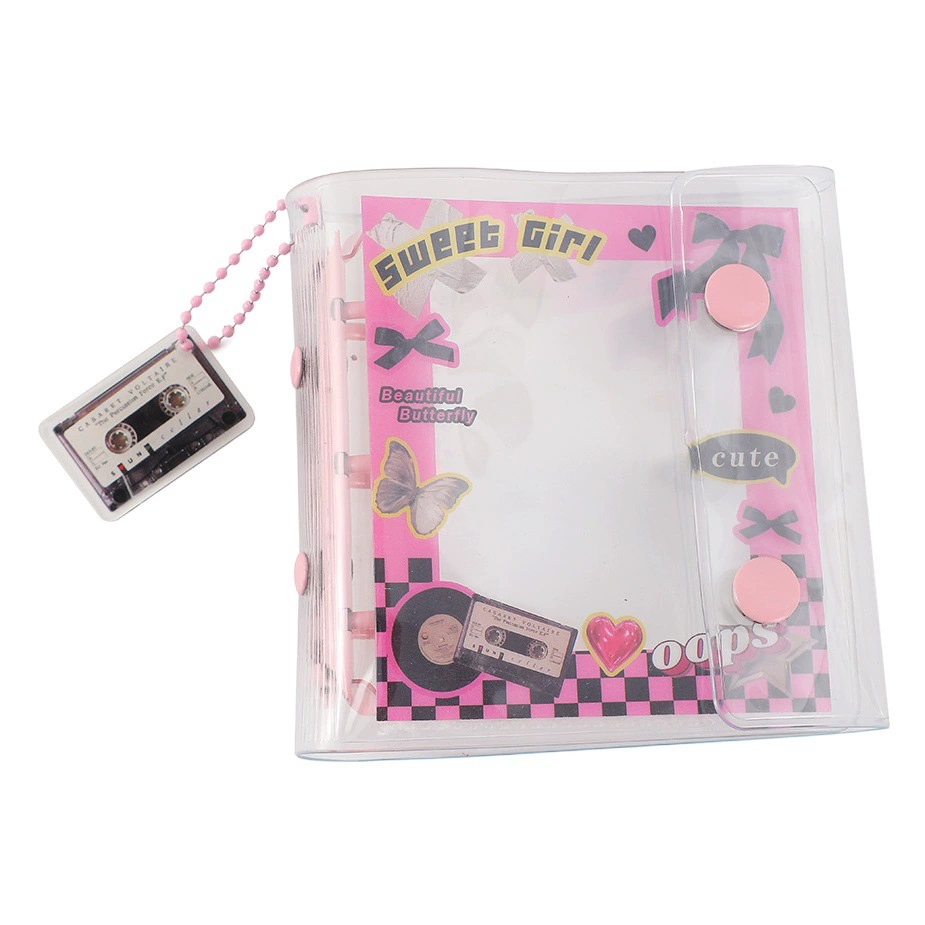 Ins Книга для девочек с тремя отверстиями и одним дворцом Карточная Книга в Корейском стиле из ПВХ Трехдюймовый фотоальбом с полароидом, Студенческая Книга с наклейками для хранения