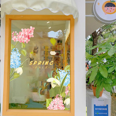 2026年春新作 ショッピングモール衣料品店 ウィンドウステッカー 紫陽花 雰囲気シーン装飾 ガラスステッカー