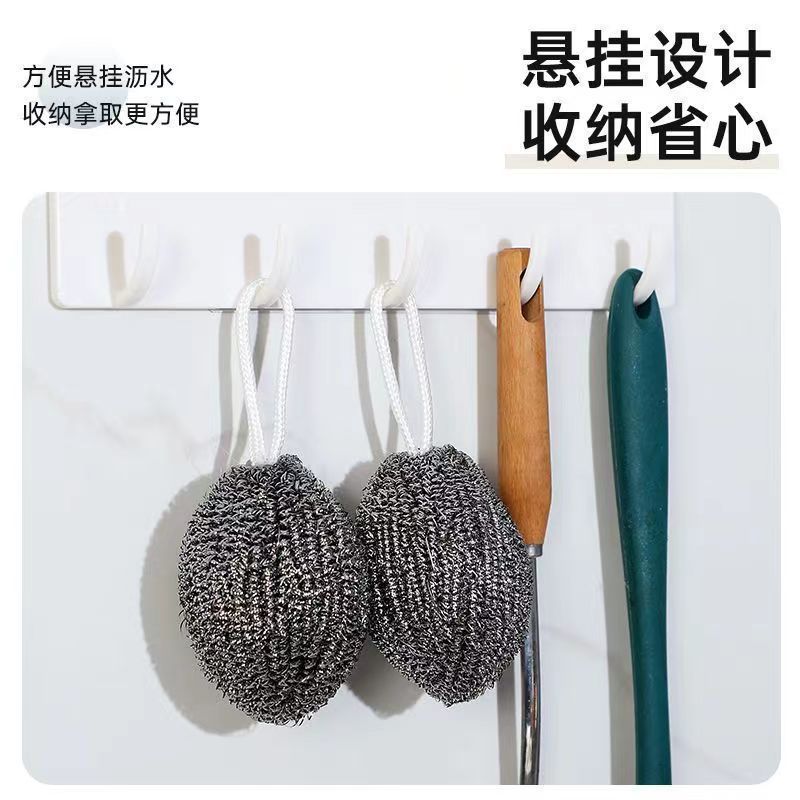 スラグなしの大型ステンレス鋼線ボール、家庭用キッチンやレストラン用の鍋や食器洗い用のスレッドフリーの鍋洗いブラシ|undefined