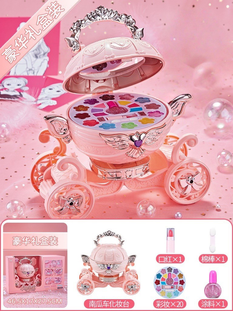 Cosméticos para niños al por mayor, caja de maquillaje no tóxica, aceite, lápiz labial, juguete, traje especial para niñas de 3-6 años, juego de casa 4-5