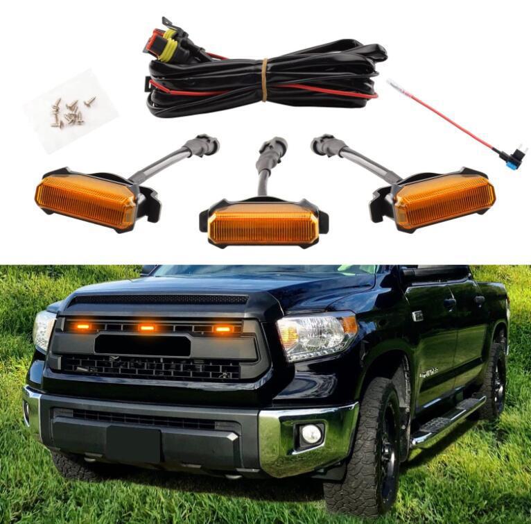 Suitable for TOYOTA Tantu TRD medium mesh grille light TOYOTA TUNDRA medium mesh small yellow light decorative daytime running light