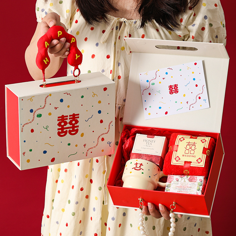 Wedding Accompanying Gift Jewelry Gift Box Advanced Sense Bridesmaid Gift Box Empty Box Light Luxury Portable Packaging Box Wholesale