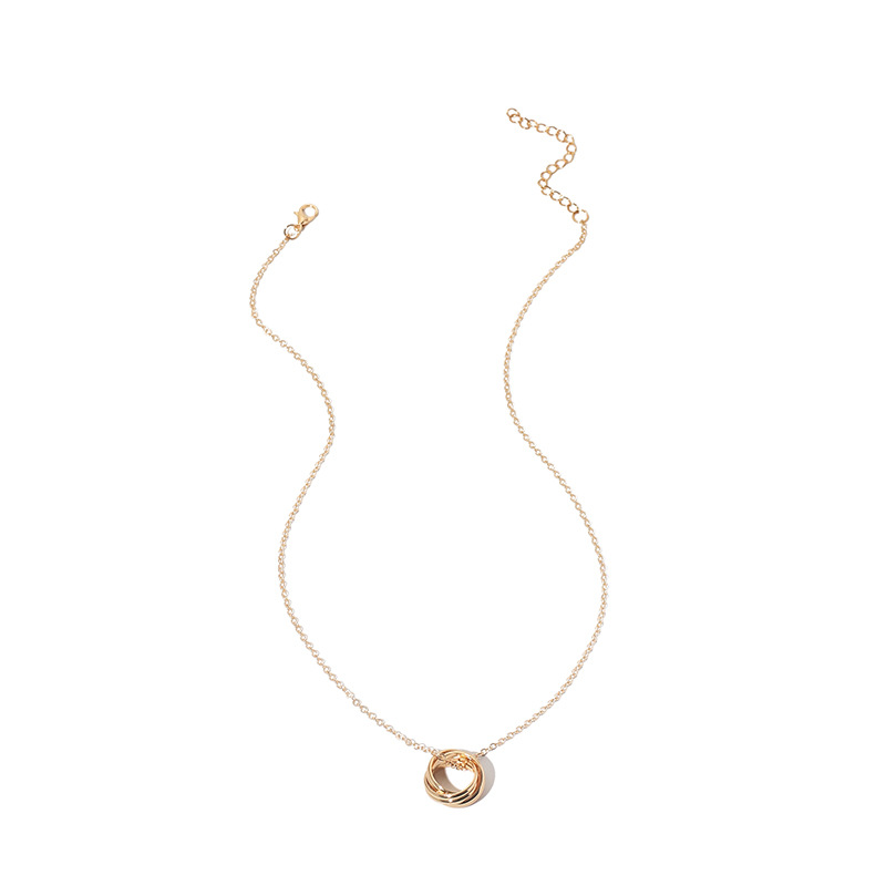 7g Weight Necklace Classification Wedding, Travel Occasion Women'S Gender Gold, Silver Color Hip-hop Geometric Ring Pendent Necklace 7