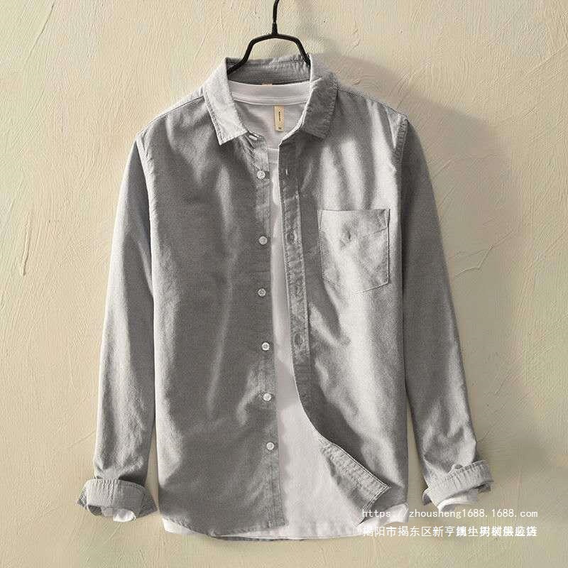 Cross-Border Work Wear Work Shirt Men's Long-Sleeved Casual Stain-Resistant and Wear-Resistant Thin Shirt Autumn Men's Jacket