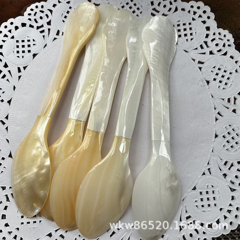 シェルナチュラルスプーンデザートコーヒースプーン調味料スプーン 17 センチメートルロングスプーン卸売|undefined