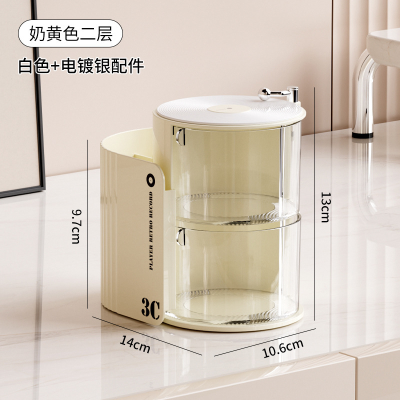 La Caja de almacenamiento de polvo gira a prueba de polvo, la Mesa de belleza, los huevos, el colchón de aire, la cómoda, el cepillo de maquillaje de lápiz labial de varias capas y el estante de objetos.