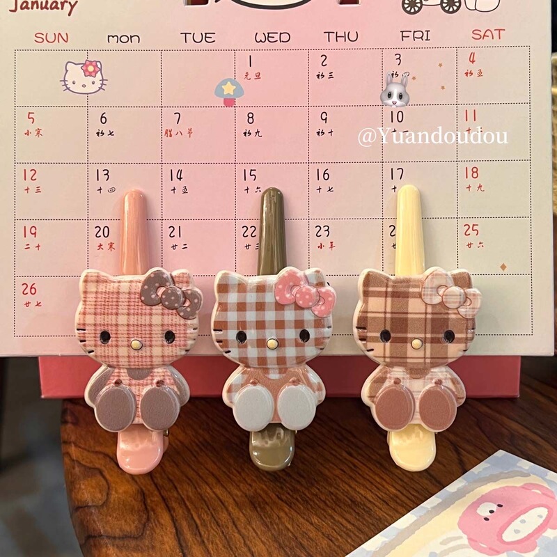 Plaid Cat Hair Clip for Girls, Versatile and Sweet Hair Accessory, Bangs Clip, Student Hair Clip, Side Clip, Wholesale Cat Element