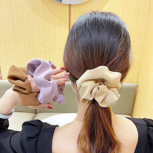 Korean summer and autumn fabric large intestine hair ring with simple temperament, internet celebrity hair rope, ponytail and rubber band to tie hair.