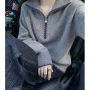 翻领秋冬加厚套头针织衫