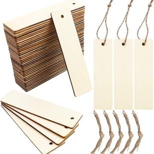 Creative Wooden Bookmark Blank DIY Log Chip Laser Cutting Antique Bookmark Pendant Wooden Crafts