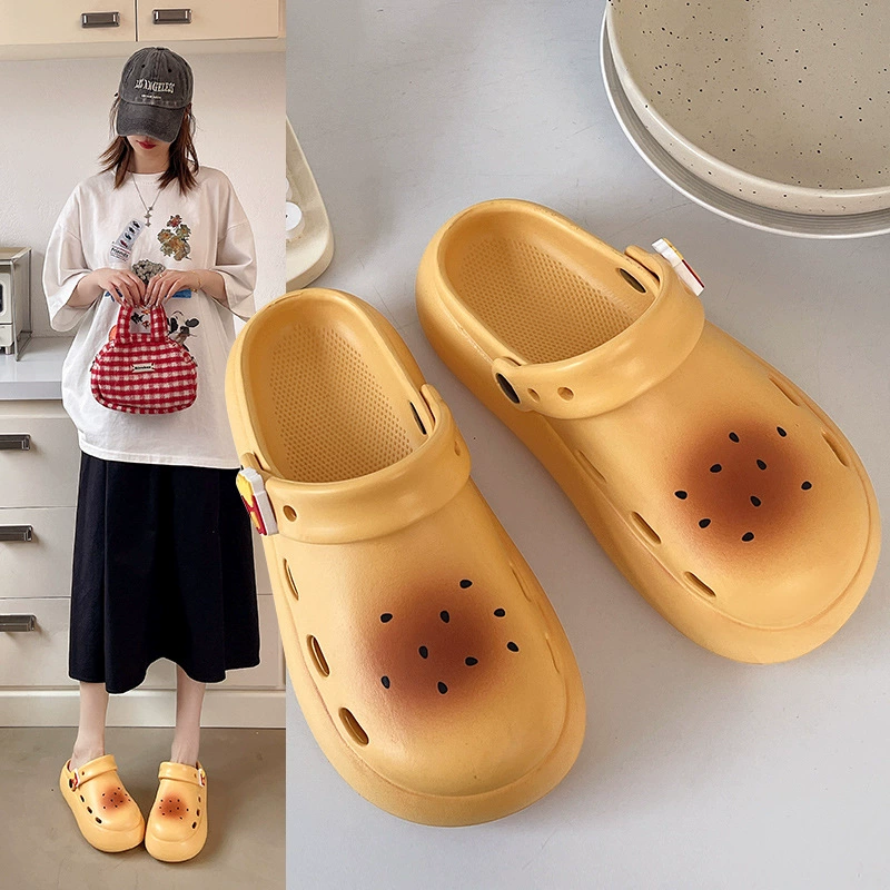 Теплые универсальные сабо в корейском стиле Мэри Джейн, милые пляжные туфли-бургеры, летняя верхняя одежда, сандалии