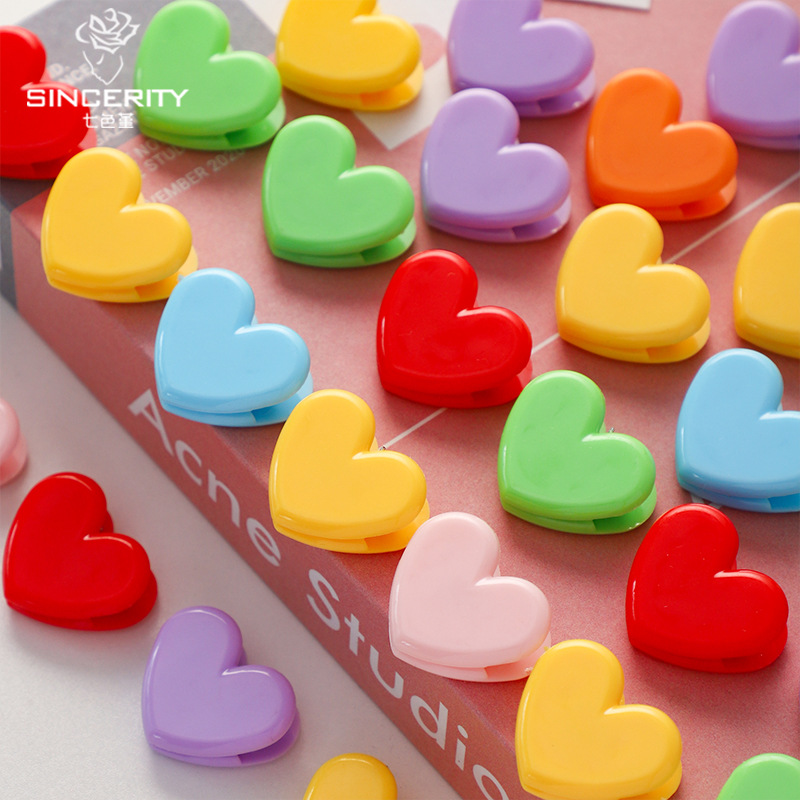 Clip pequeño de amor de color de pensamiento de siete colores, color lindo de plástico, ramo fresco, accesorios de tarjeta, material de bricolaje