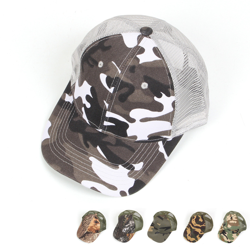 Summer travel camouflage hair mesh solar-powered