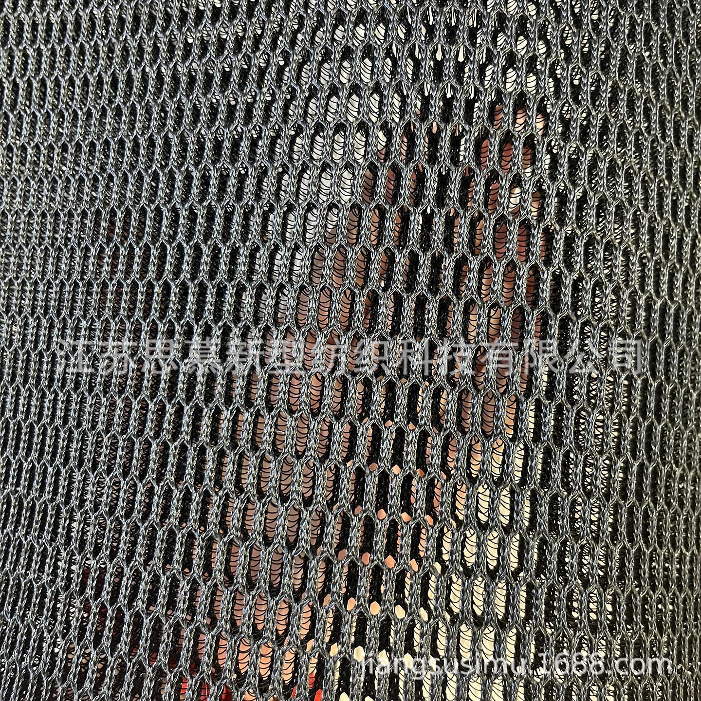3D网布汽车 坐垫箱包鞋材可水洗环保材质黑色布料6mm厚六角网眼布