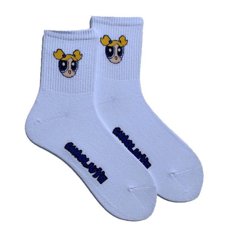 Calcetines unisex de media pantorrilla, estilo calle hip-hop, deporte skate, algodón suave.