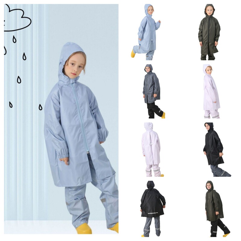 Kindergarten primary school printing logo group corporate culture a printing 052 children's raincoat rainpants two-piece suit