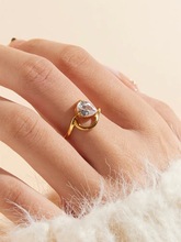 欧美几何设计感水滴钻戒指时尚个性简约钛钢指环女不掉色批发百搭