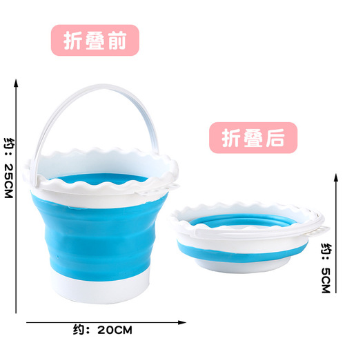 Foldable large silicone bucket art student small painting pen washer outdoor telescopic bucket folding bucket brush pen bucket