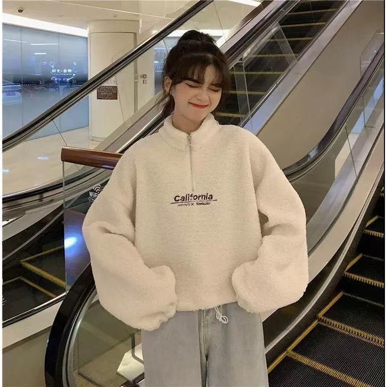 改良款，下单前请看实物羊羔绒卫衣女年新款潮宽松加厚长袖女|undefined
