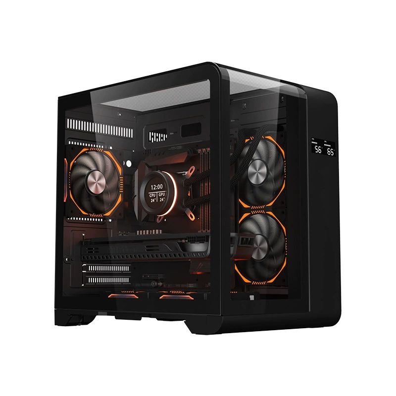 玩嘉 Ask the Tian MINI panoramic sea view room, computer machine box curved glass liquid crystal number 240 water cooling