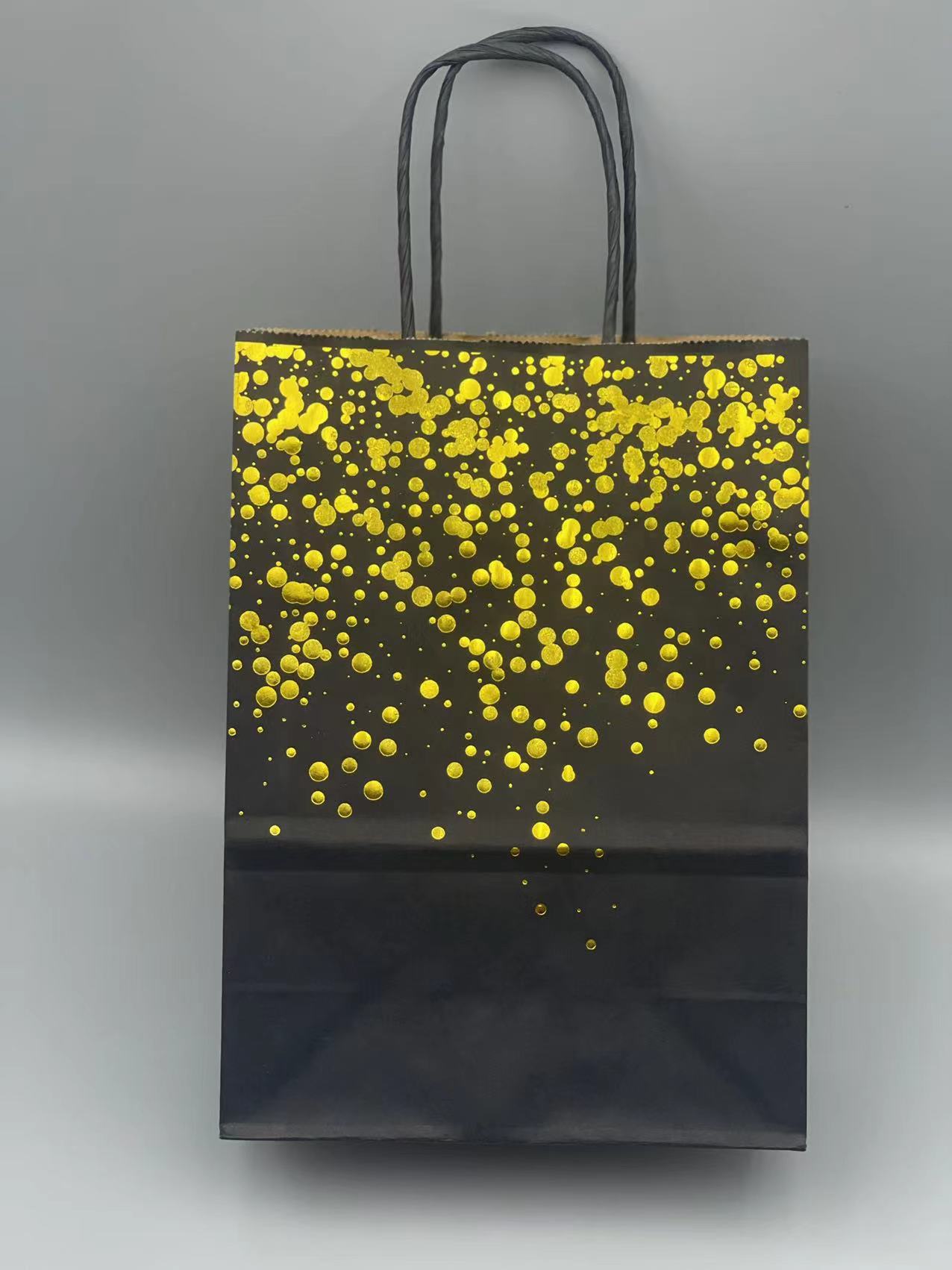 Negro --- punto superior-dorado; 16*22*8cm