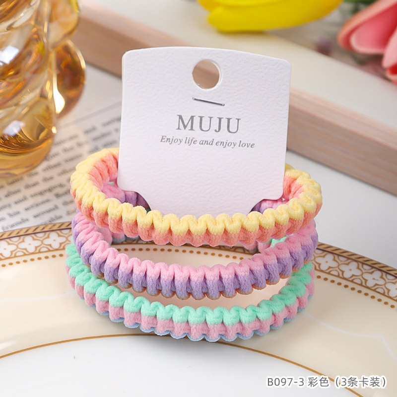 [Carga de tarjeta] sensación de alto nivel coreano de cabello de código de barras de moda de alta elasticidad de cabello anillo de cabello correa de cola de caballo