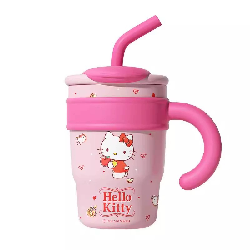 Поильник со трубочкой (Sanrio) большой ёмкости 700 / 1200 мл с ручкой и дизайнами персонажей