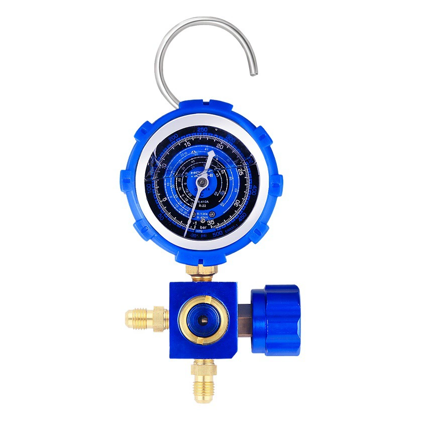 Кондиционирование воздуха фторирующий манометр бытовой автомобиль R22/134/410 хладагент снежных семян фторирующий манометр инструмент для добавления жидкости