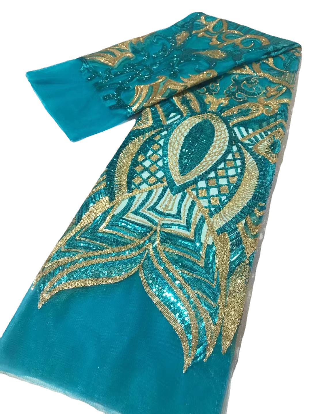 Moda europea y americana vestido de novia moda posicionamiento flor lentejuelas encaje tela lentejuelas bordado traje tela JX3567