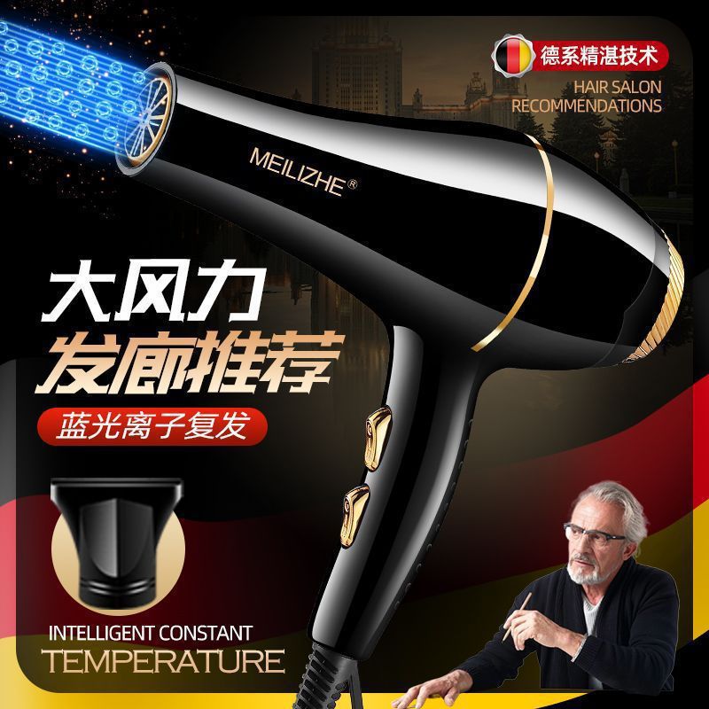 Blue Light Hair Dryer High-Power Hot and Cold Air Dryer Home Dormitory Student Hair Salon High Wind Quick-Drying Hair Dryer