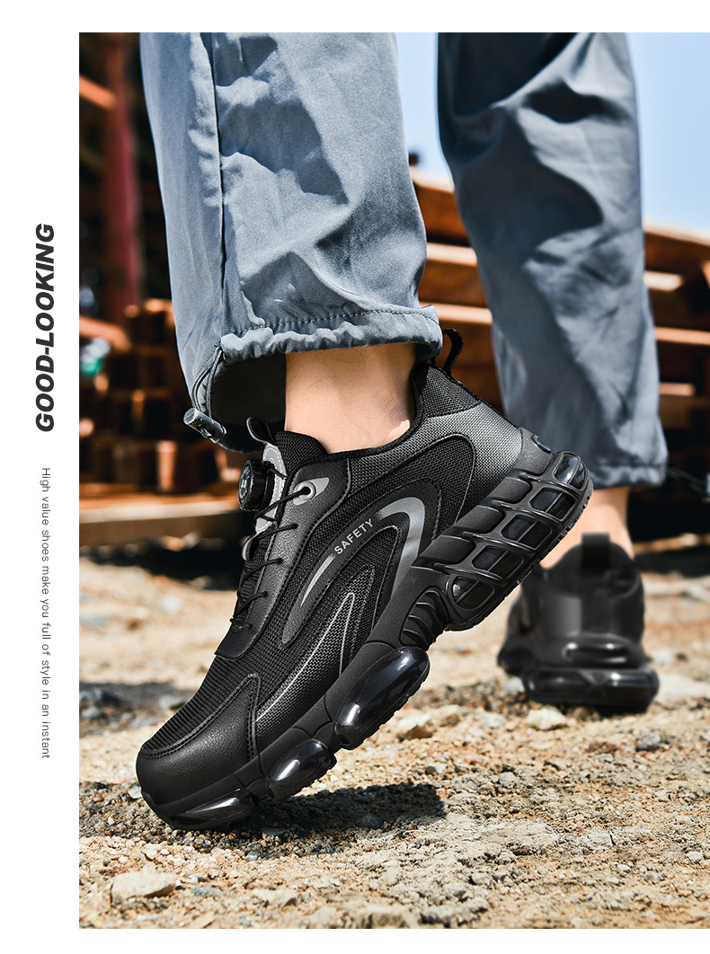 Men Special Work Shoes Men's Anti-Smash Anti-Puncture Steel Toe Lightweight Non-Slip Wear-Resistant Safety Work For Construction Site Fl Yknit_vogvips.com