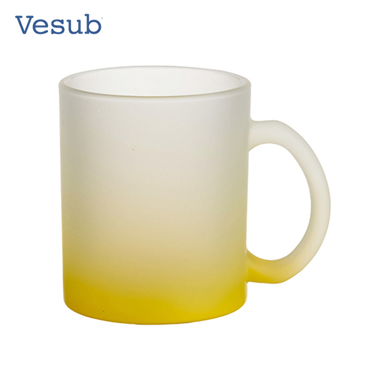 Taza de vidrio esmerizado gradiente taza de agua taza de café taza de fruta taza de bebida taza de oficina taza portátil resistente a altas temperaturas