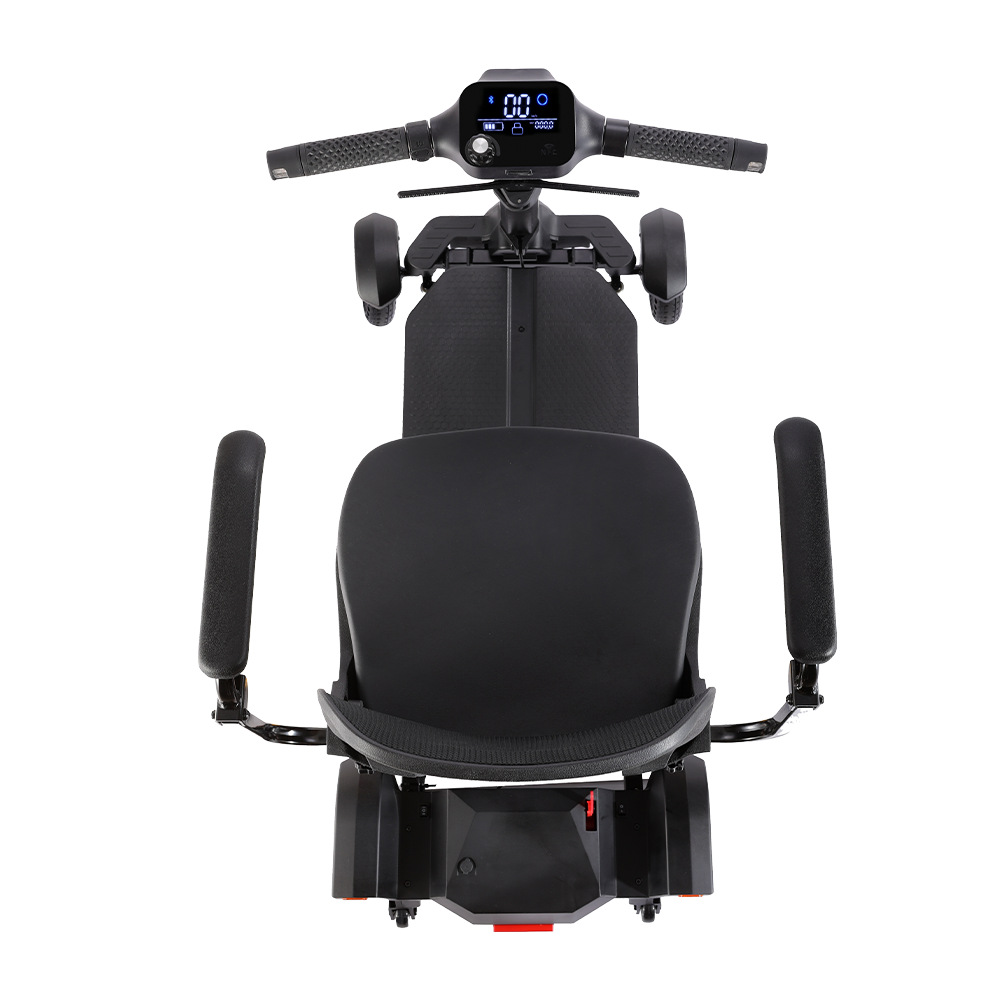 Foldable elderly mobility scooter, four-wheel electric portable elderly power-assisted vehicle, travel electric scooter, portable, auxiliary, lightweight