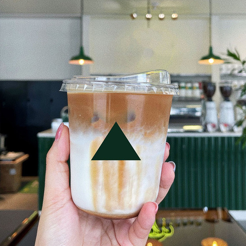 Factory wholesale U-shaped coffee cup thickened transparent high-end disposable milk tea cup takeaway cold drink cup with lid
