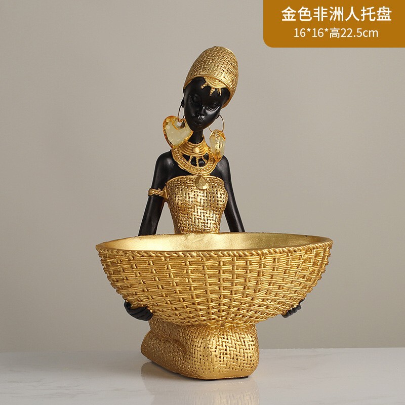 北欧创意复古非洲艺术女士雕像摆件设计师款家居客厅咖啡厅酒吧|undefined