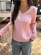 D 73642 Y2K V Neck Knit Sweater Y2K�Lë�� ���R�d�羳�W��