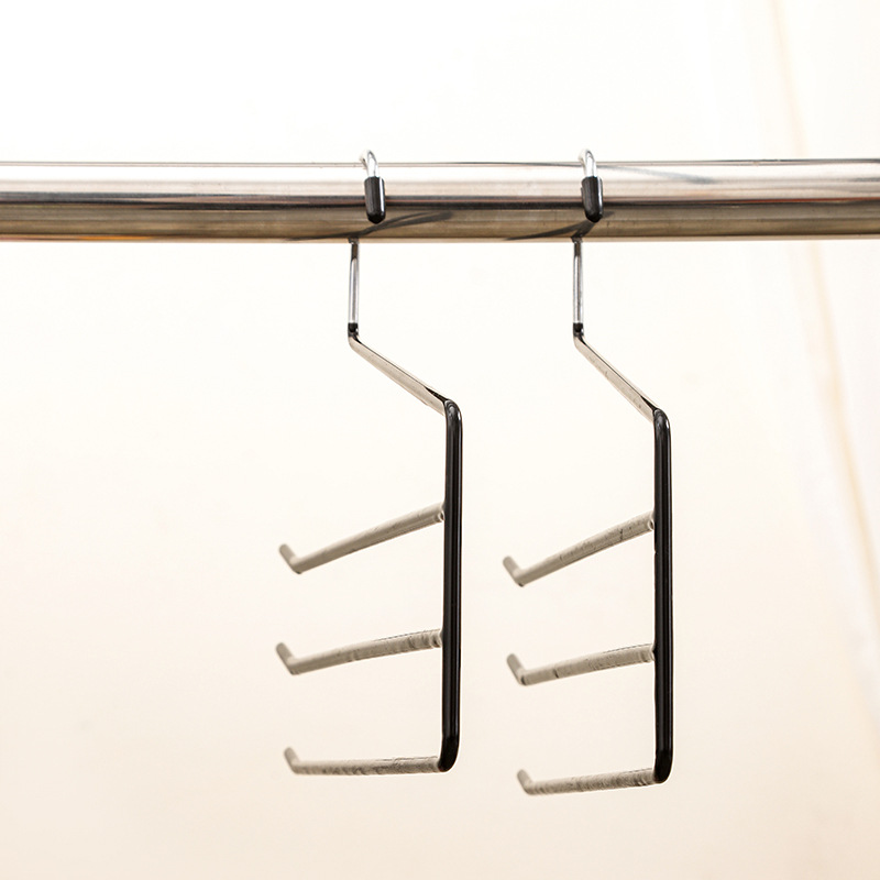 Three-Layer Plastic-Coated Metal Non-Slip Traceless Household Pants Clip Towel Storage Hanger Wardrobe Clothes Storage Rack Clothes Drying Rack