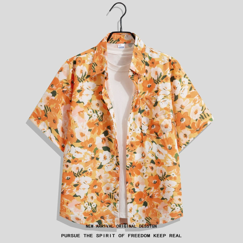 Рубашка Summer oversize хип‑хоп короткий рукав, унисекс, свободный крой (размеры до 4XL)