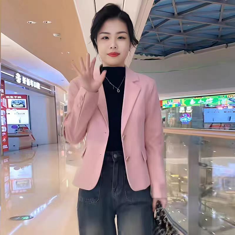 Petite Pink Blazer 2025 Spring and Autumn New Short Stylish Blazer Korean Version Short Blazer