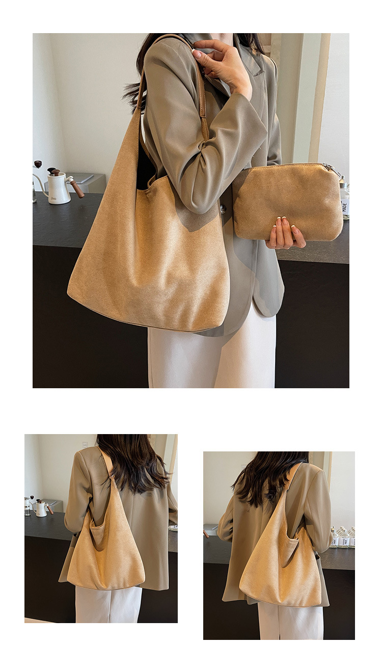 Maillard Tote Bag Women 2024 New Large Capacity Commuter Bag Summer High end Frosted Retro Shoulder Bag_voghion.com