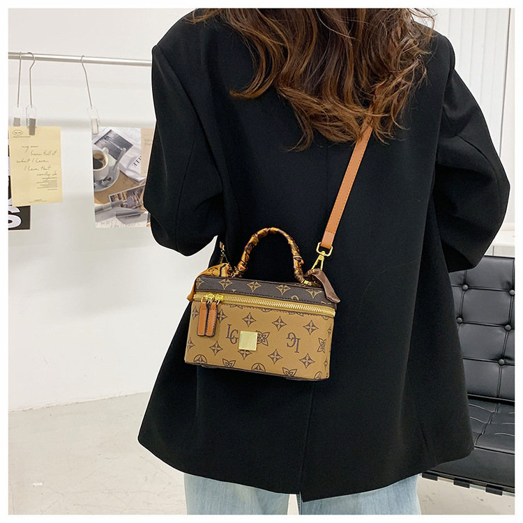 Borsa transfrontaliera, trama alla moda, popolare borsa a tracolla da donna, borsa con stampa retrò, versatile borsa cosmetica in stile coreano per donna_voghion.com