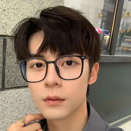 New Xiaohongshu same style anti-blue light flat mirror retro square frame glasses frame fashionable finished myopia glasses