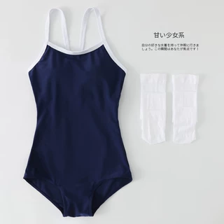 死库水泳衣女日系学生遮肚显瘦紧身露背性感吊带泡温泉连体游泳装